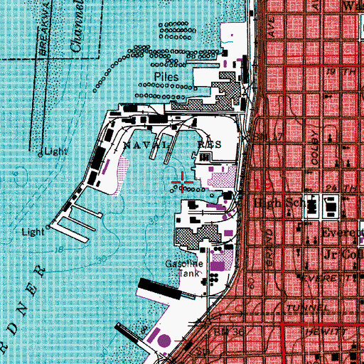 Topographic Map of Waterfront Substation, WA