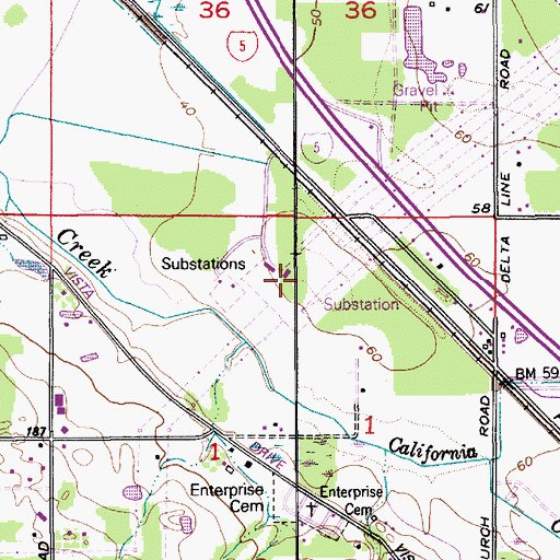 Topographic Map of Custer Substation, WA