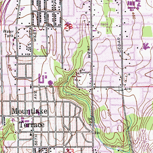 Topographic Map of Mountlake Substation, WA