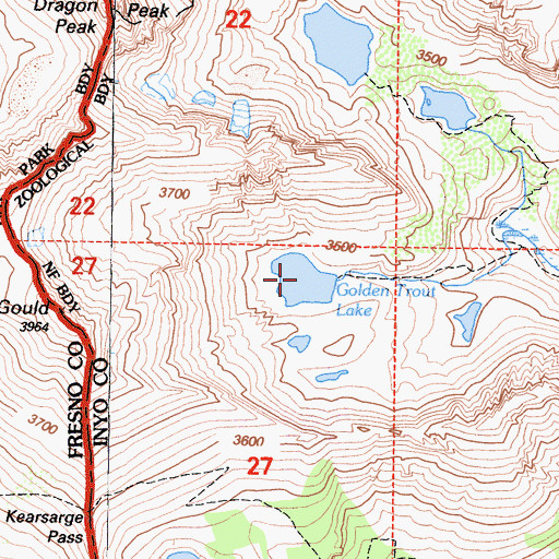 Topographic Map of Golden Trout Lake, CA