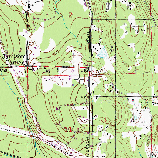 Topographic Map of Three Lakes Substation, WA