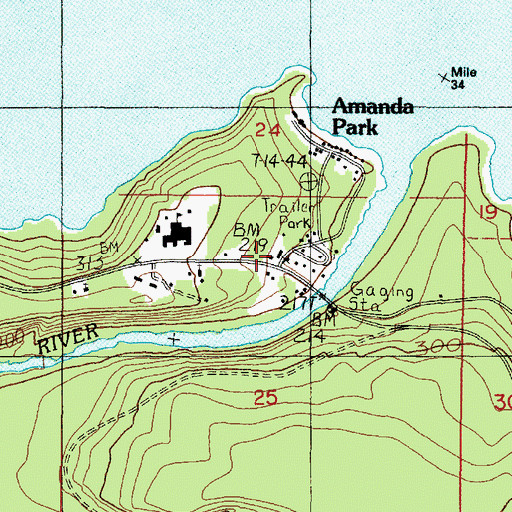 Topographic Map of Amanda Park Post Office, WA
