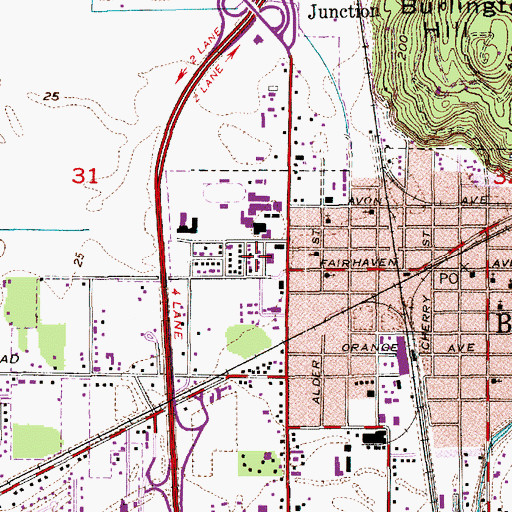 Topographic Map of Burlington Carrier Annex Post Office, WA