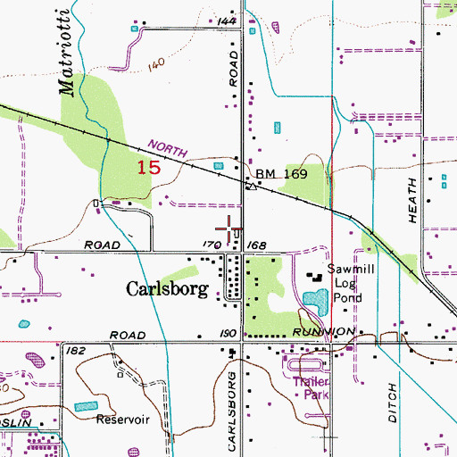 Topographic Map of Carlsborg Post Office, WA