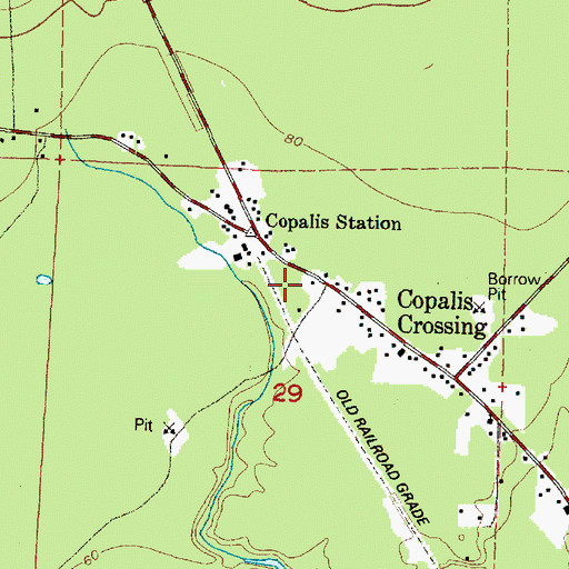 Topographic Map of Copalis Crossing Post Office, WA