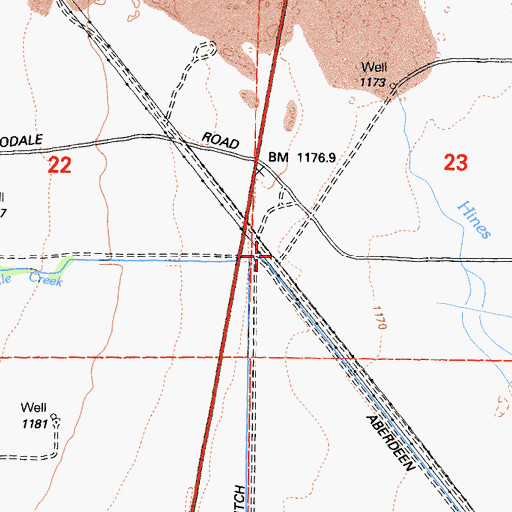 Topographic Map of Goodale Creek, CA