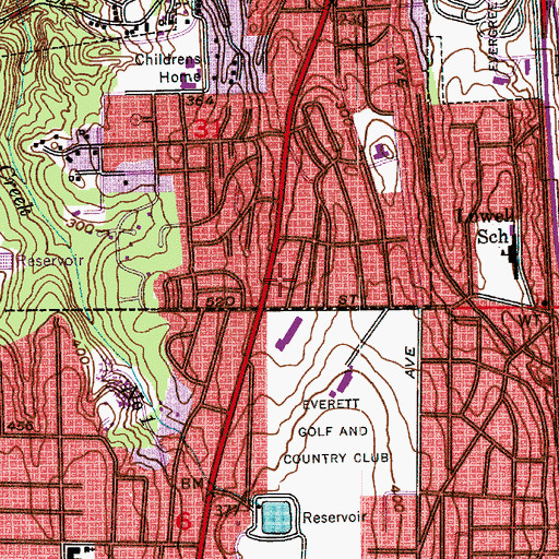 Topographic Map of Claremont Post Office, WA