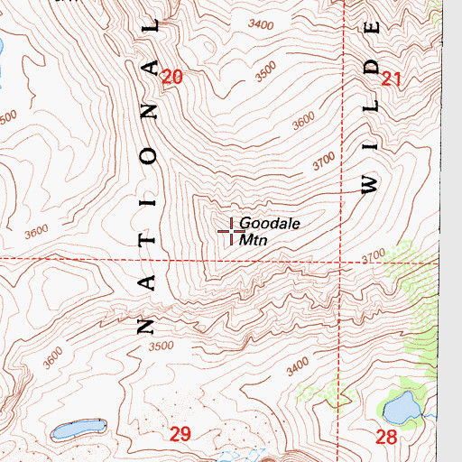 Topographic Map of Goodale Mountain, CA