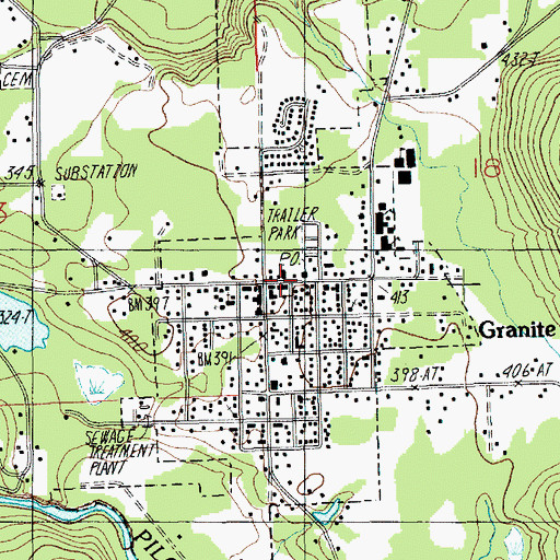 Topographic Map of Granite Falls Post Office, WA