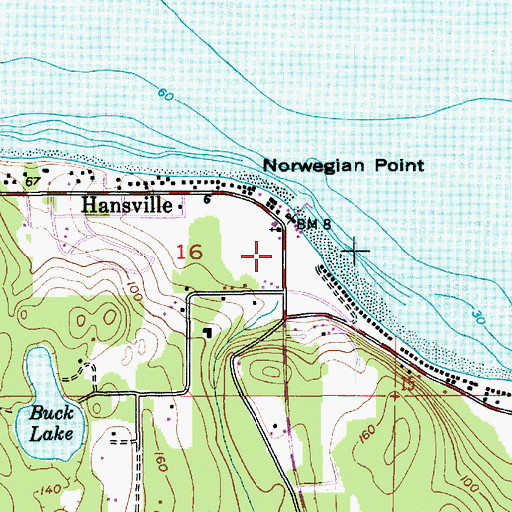 Topographic Map of Hansville Post Office, WA