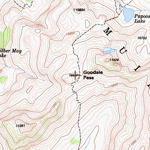 Topographic Map of Goodale Pass, CA