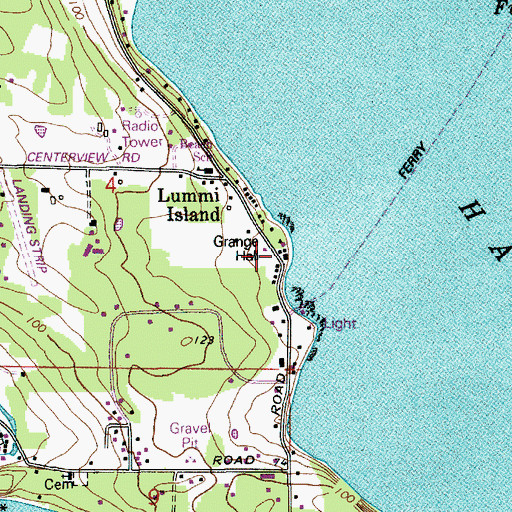Topographic Map of Lummi Island Post Office, WA