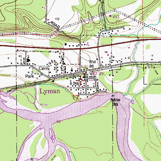 Topographic Map of Lyman Post Office, WA