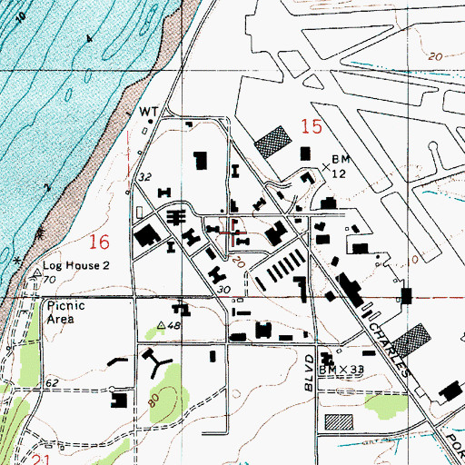 Topographic Map of Whidbey Island Naval Air Post Office, WA
