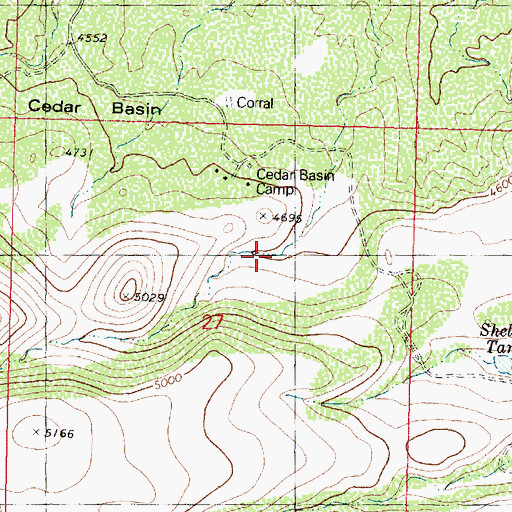 Topographic Map of Cedar Basin, AZ
