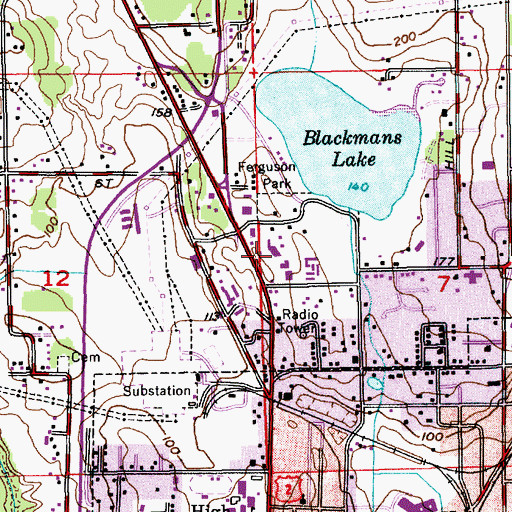 Topographic Map of Snohomish Post Office, WA