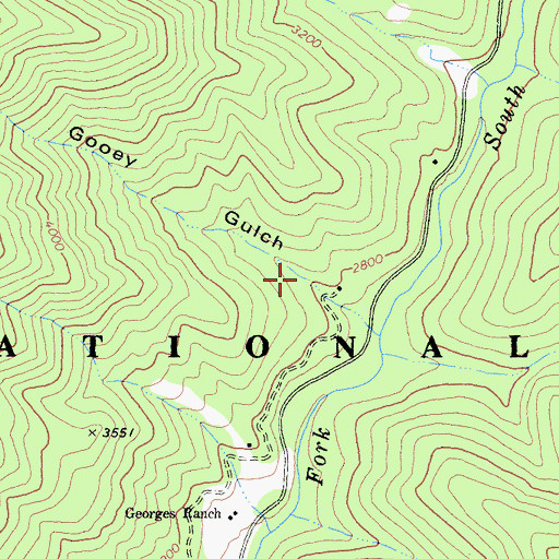 Topographic Map of Gooey Gulch, CA