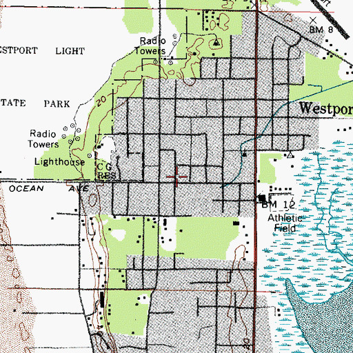 Topographic Map of Westport Post Office, WA