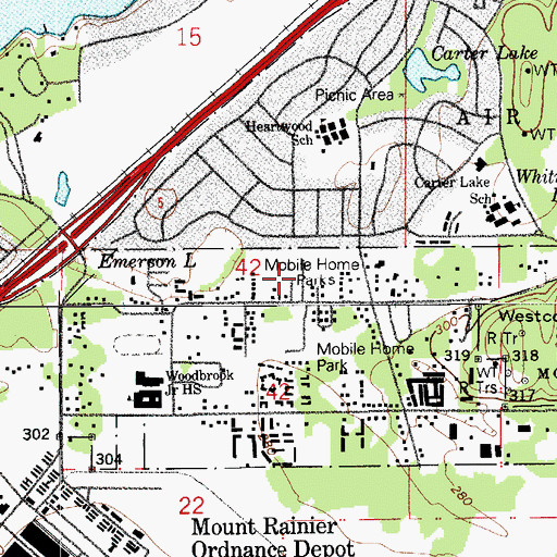 Topographic Map of Bobs Mobile Home Park, WA