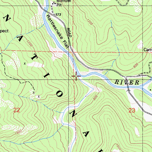Topographic Map of Goose Creek, CA