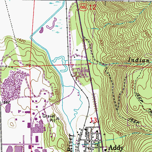 Topographic Map of Country Hills Mobile Home Park, WA