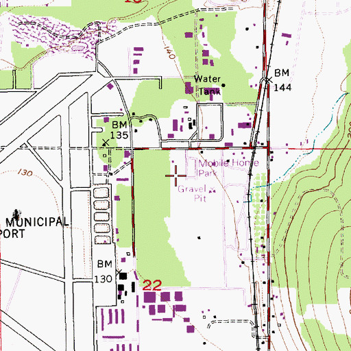 Topographic Map of Airway Mobile Home Park, WA