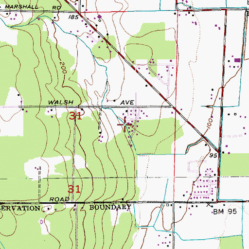 Topographic Map of Forest Grove Mobile Home Park, WA