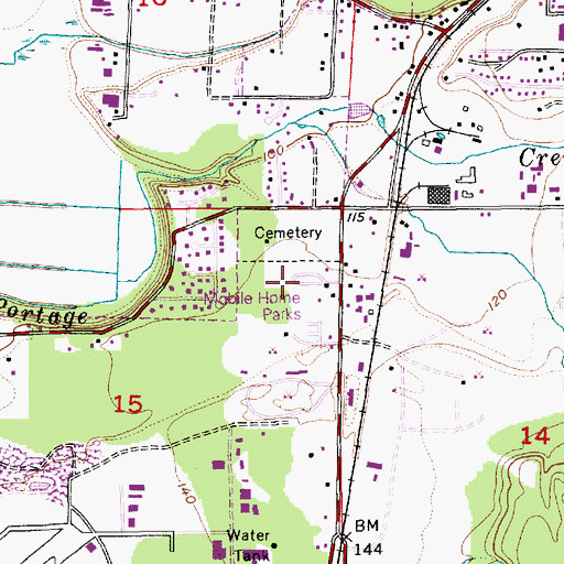 Topographic Map of Hidden Glen Mobile Home Park, WA