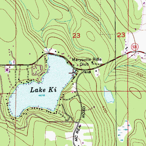 Topographic Map of Lake Ki Mobile Home Park, WA
