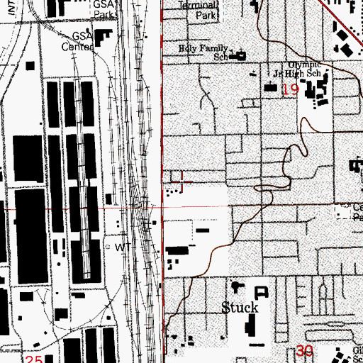 Topographic Map of Auburn Mobile Park, WA