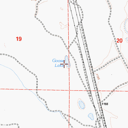 Topographic Map of Goose Lake, CA