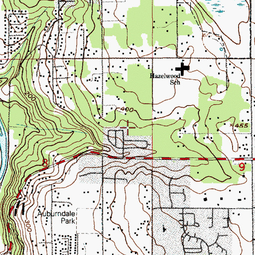 Topographic Map of Shady Hill Mobile Home Park, WA