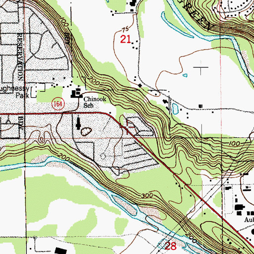Topographic Map of Wildwood Mobile Home Estates, WA