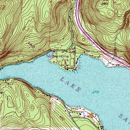 Topographic Map of Autumn Lane Mobile Home Park, WA