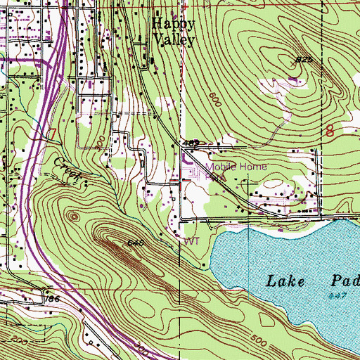 Topographic Map of Cresthaven Mobile Home Park, WA