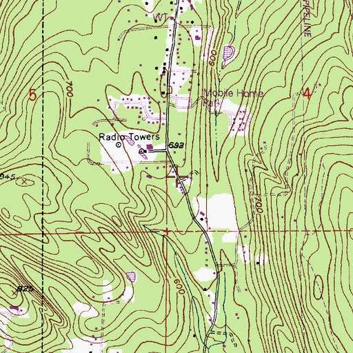 Topographic Map of Hilltop Haven Mobile Home Park, WA