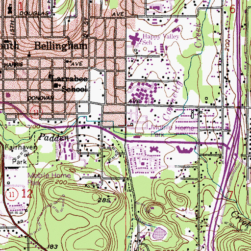 Topographic Map of South End Mobile Estates, WA