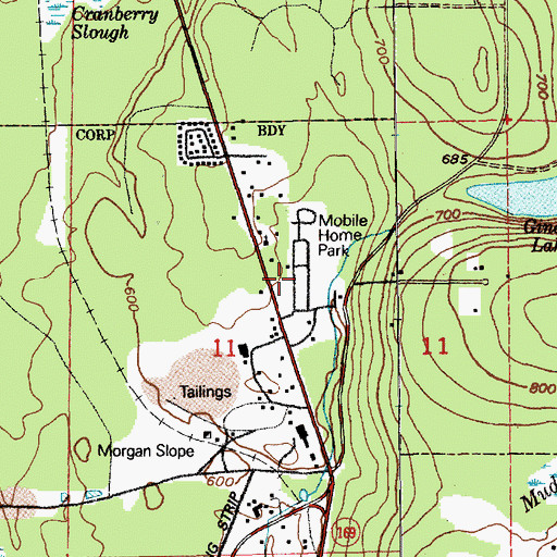 Topographic Map of Cedarbrook Mobile Home Park, WA