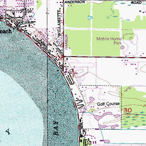 Topographic Map of Birch Bay Resort Mobile Home Park, WA