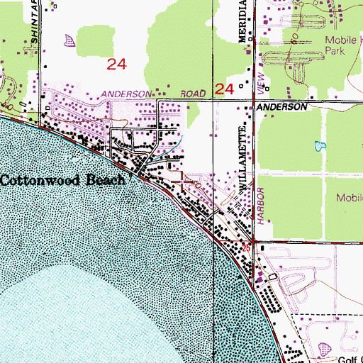 Topographic Map of North Bay Mobile Home Park, WA