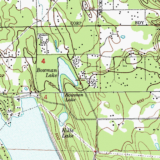 Topographic Map of Lake Bowman Mobile Home Park, WA