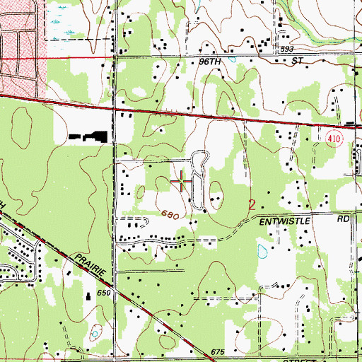 Topographic Map of Quiet Meadows Mobile Park, WA