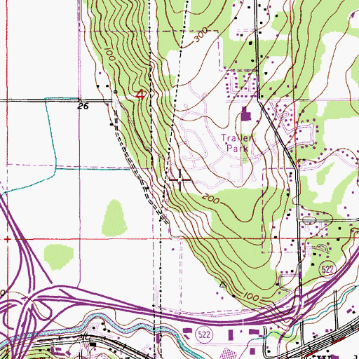 Topographic Map of Holly Hills Mobile Home Park, WA