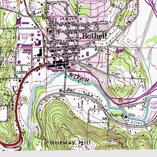 Topographic Map of Lazy Wheels Mobile Park, WA