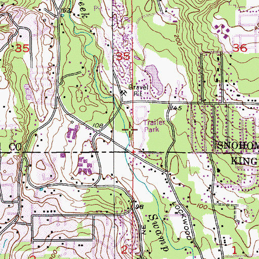 Topographic Map of Lockwood Village Mobile Home Park, WA
