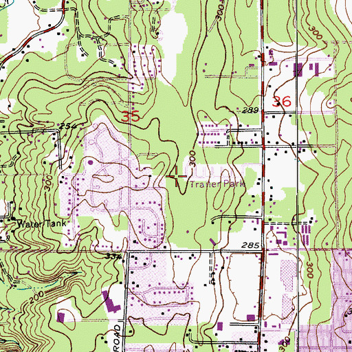 Topographic Map of Camelot Mobile Estates, WA