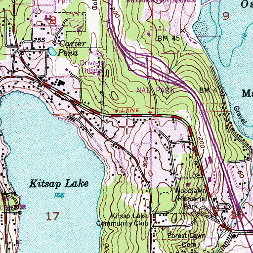 Topographic Map of Carrington Mobile Home Park, WA