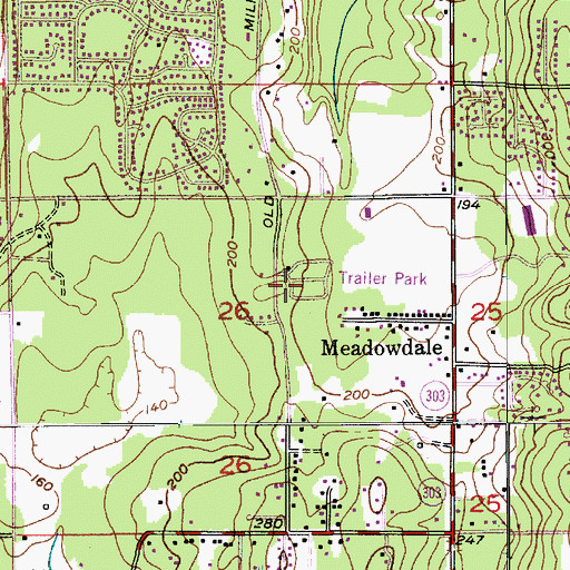 Topographic Map of Countryside Mobile Home Park, WA