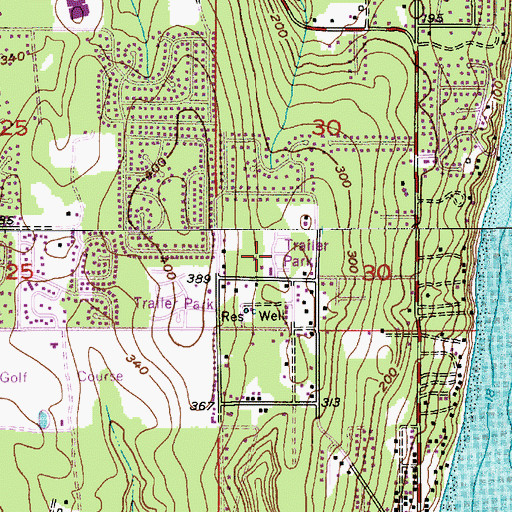 Topographic Map of Crestwood Mobile Home Park, WA