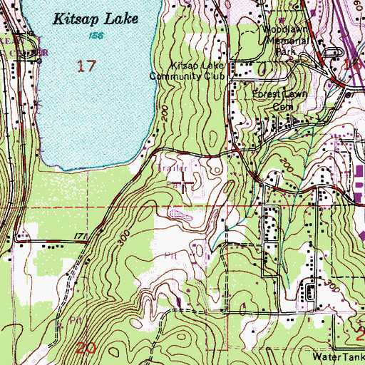 Topographic Map of Kitsap Lake Mobile Home Park, WA